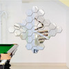 12 PCS 3D Hexagonal Mirror Wall Stickers Set, Size: 10*10cm(Silver)