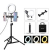 PULUZ 70cm Tripod Mount +  Live Broadcast Dual Phone Bracket + 6.2 inch 16cm LED Ring Vlogging Video Light Kits