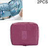 2 PCS Waterproof Make Up Bag Travel Organizer for Toiletries Kit(Wine red)