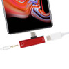 2 in 1 USB-C / Type-C Male to USB-C / Type-C Female 3.5mm Jack Charging Listening Adapter(Red)