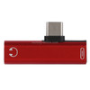 2 in 1 USB-C / Type-C Male to USB-C / Type-C Female 3.5mm Jack Charging Listening Adapter(Red)