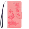 For Lenovo  VIBE C A2020 Butterflies Embossing Horizontal Flip Leather Case with Holder & Card Slots & Wallet & Lanyard(Pink)