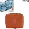 2 PCS Waterproof Make Up Bag Travel Organizer for Toiletries Kit(Orange)