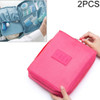 2 PCS Waterproof Make Up Bag Travel Organizer for Toiletries Kit(Rose Red)