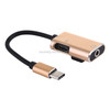 J-053 3A USB-C / Type-C to USB-C / Type-C 3.5mm Jack Charge Audio Adapter Cable(Gold)