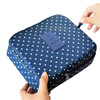 2 PCS Waterproof Make Up Bag Travel Organizer for Toiletries Kit(Navy dot)