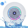 BTS-08 Wireless Bluetooth Speaker Waterproof Led FM Radio Subwoofer Bluetooth Column TF Card Suction Cup Mini Shower Speaker(White)