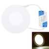 3W Natural White Light 8.5cm Round Panel Light Lamp with LED Driver, 15 SMD 2835, AC 85-265V, Cutout Size: 7.5cm