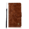 For Lenovo Vibe P1M Retro Copper Button Crazy Horse Horizontal Flip PU Leather Case with Holder & Card Slots & Wallet & Lanyard(Brown)