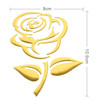 3D Rose Pattern Car Sticker, Size: 10.5cm x 8cm (approx.)(Gold)