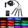 4 in 1 4.5W 36 SMD-5050-LEDs RGB Car Interior Floor Decoration Atmosphere Colorful Neon Light Lamp with Wireless Remote Control And Voice Control Function, DC 12V