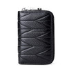KB191 Zipper Cowhide Leather Organ Shape Multiple Card Slots Anti-magnetic RFID Wallet Clutch Bag for Ladies(Black)