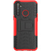 For OPPO Realme 5 Tire Texture Shockproof TPU+PC Protective Case with Holder(Red)