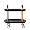 Fashion Kitchen Trolley Nordic Simplified Sitting Room Accommodating Mobile Sofa Home Multifunctional Dining Car(Black)