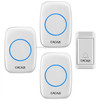 CACAZI A10G One Button Three Receivers Self-Powered Wireless Home Cordless Bell, UK Plug(White)