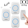 CACAZI A10G One Button Three Receivers Self-Powered Wireless Home Cordless Bell, US Plug(White)