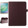 Litchi Texture Horizontal Flip Solid Color Smart Leather Case with Two-folding Holder & Sleep / Wake-up Function for Galaxy Tab S2 9.7 / T815(Brown)