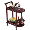 Hotel Dining Cart With Wheels Double Layer Wood Table Wine Cart Beauty Parlour Kitchen Trolleys Side Stand Hotel Furniture
