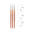 3 PCS Acrylic Nail Art UV Gel Design Dot Painting Detailing Pen Brushes Tool Set Nail Art Tools
