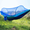 Portable Outdoor Camping Full-automatic Nylon Parachute Hammock with Mosquito Nets, Size : 250 x 120cm (Dark Blue + Baby Blue)