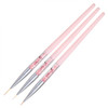 Monja 7/9/11mm 3 PCS/set Brush Liner Flower Grid Image Painting Acrylic Handle Drawing Pen Manicure Tool(Powder Drill)