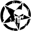 10 PCS The Punisher Skull Car Sticker Pentagram Vinyl Decals Motorcycle Accessories, Size: 13x13cm