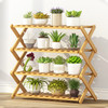 4-Layer Balcony Living Room Collapsible Solid Wood Flower Stand Potted Planting Shelves, Length: 70cm