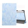For Galaxy Tab S6 10.5 T860 Marble Texture Pattern Horizontal Flip Leather Case, with Three-folding Holder & Sleep / Wake-up Function(Blue)