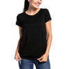 Round Neck Short Sleeve Maternity T-Shirt (Color:Black Size:M)