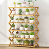 6-Layer Balcony Living Room Collapsible Solid Wood Flower Stand Potted Planting Shelves, Length: 80cm