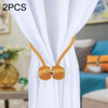 2 PCS Fashion Woven Punch-Free Beef Tendon Magnetic Buckle Curtain Strap(Gold)