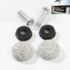 Car License Plate Modification Screw Cap Diamond-encrusted Solid Seal Anti-theft Screws(White )