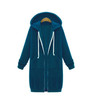 Women Hooded Long Sleeved Sweater In The Long Coat, Size:S(Blue)