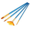 3 Sets 4 in 1 Nylon Wool Watercolor Paint Brush Fan Shaped Watercolor Pen Set Art Supplies(Blue)