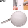 2 PCS Mini Tape Measure Cute Portable PU Measuring Ruler Measuring Bust Hips Waist Soft Tape(Gray)