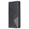 For Xiaomi Redmi Note 8 Rhombus Texture Horizontal Flip Magnetic Leather Case with Holder & Card Slots(Black)