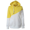 Women Sweater Matching Drawstring Hooded Pocket Sweater Jacket Female, Size: L(Yellow )