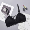 Lace Comfortable Breathable Ladies Bra, Cup Size:One Size(Black)