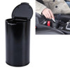 JG-036 Universal Portable Car Auto Stainless Steel Trash Rubbish Bin Ashtray for Most Car Cup Holder (Black)