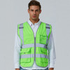 Multi-pockets Safety Vest Reflective Workwear Clothing, Size:XL-Chest 124cm(Green)