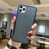 For iPhone 11 Pro Shockproof Solid Color Border Protective Case(Blue)