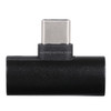 USB-C/Type-C to Type-Cx2 Charging & Listening Converter, For Galaxy, HTC, Google, LG, Sony, Huawei, Xiaomi, Lenovo and Other Android Phone(Black)