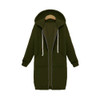 Women Hooded Long Sleeved Sweater In The Long Coat, Size:L(Army Green)