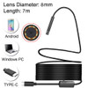 USB-C / Type-C Endoscope Waterproof Snake Tube Inspection Camera with 8 LED & USB Adapter, Length: 7m, Lens Diameter: 8mm