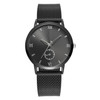 W0317 2 PCS Plastic Calibration Small Circle Men Leisure Quartz Watch(Black)