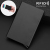 Antimagnetic Stainless Steel PU Business Card Holder Credit Card Case, Size: 9.5*6.5*0.8cm(Black)