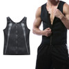 Men Zipper Vest Abdomen Corset Fitness Clothing, Size:L(Grey)