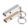 Mini Portable 120db Double Pipe High Decibel Outdoor Camping Hiking Survival Whistle Double-frequency Emnergecy Whistle Keychain(Silver)