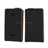 Vertical Flip Magnetic Button Leather Case for Microsoft Lumia 435(Black)