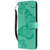 Pressed Printing Butterfly Pattern Horizontal Flip PU Leather Case with Holder & Card Slots & Wallet & Lanyard For Vivo Y93 / Y91 / Y95(Green)